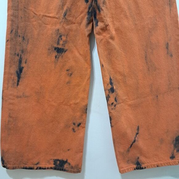 BDG The A Wide Leg Ombre Acid Wash Grunge Streetwear Baggy Jeans Size 26 Orange - Picture 12 of 16